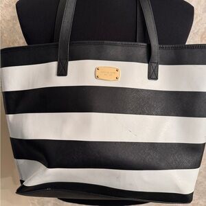 Michael Kors Striped Black and White Tote